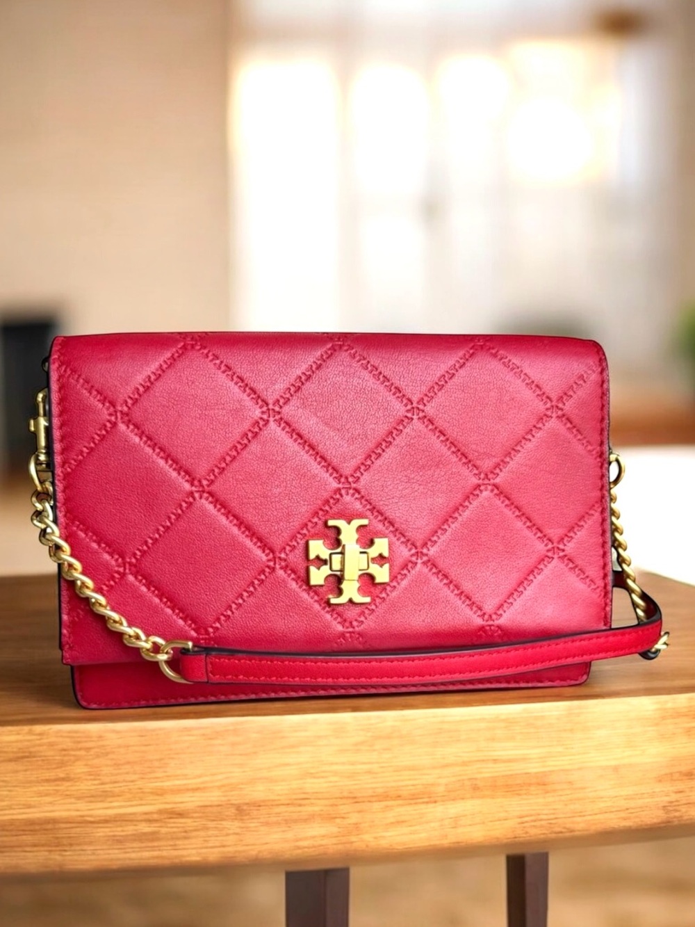 Tory Burch Georgia Turn Lock Mini Bag Red Crossbody